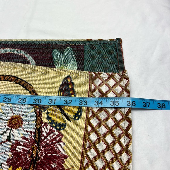 Everyday Tapestry Runner Baskets Butterflies Handmade in India - Picture 8 of 8